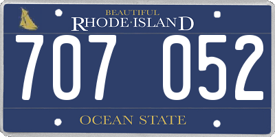RI license plate 707052