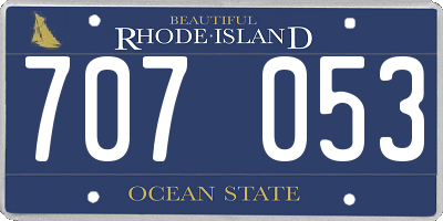 RI license plate 707053