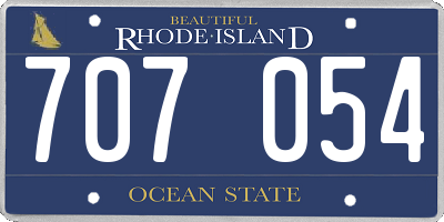 RI license plate 707054