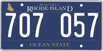RI license plate 707057