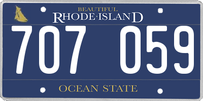 RI license plate 707059