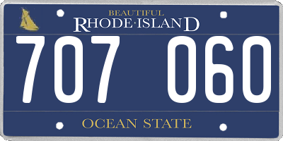 RI license plate 707060