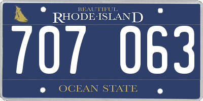 RI license plate 707063