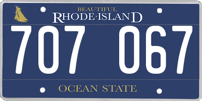 RI license plate 707067