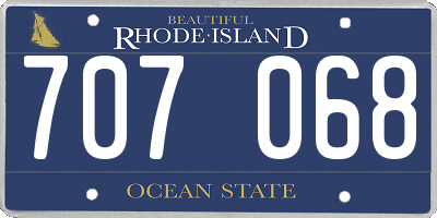 RI license plate 707068