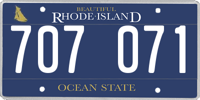 RI license plate 707071