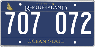 RI license plate 707072
