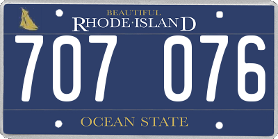 RI license plate 707076