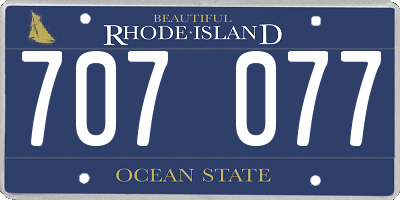 RI license plate 707077