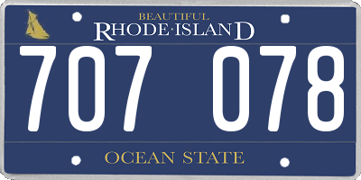 RI license plate 707078