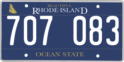 RI license plate 707083