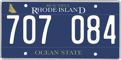 RI license plate 707084