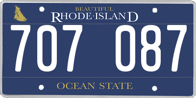 RI license plate 707087