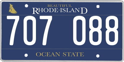 RI license plate 707088