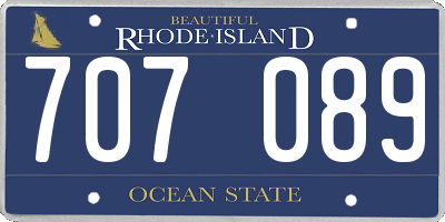 RI license plate 707089