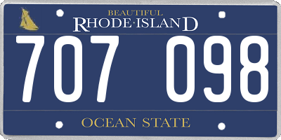 RI license plate 707098