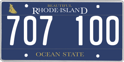 RI license plate 707100