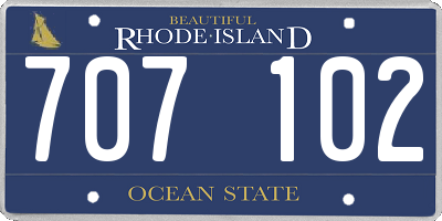 RI license plate 707102