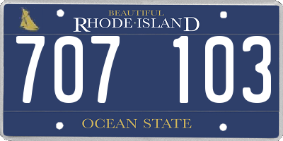 RI license plate 707103