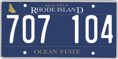 RI license plate 707104