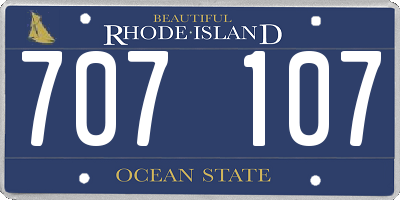 RI license plate 707107