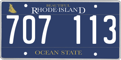 RI license plate 707113