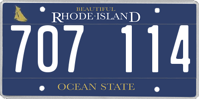 RI license plate 707114