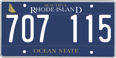 RI license plate 707115