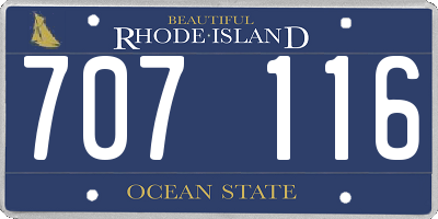 RI license plate 707116