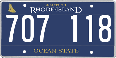 RI license plate 707118