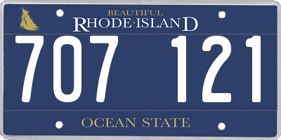 RI license plate 707121