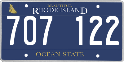 RI license plate 707122