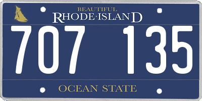 RI license plate 707135
