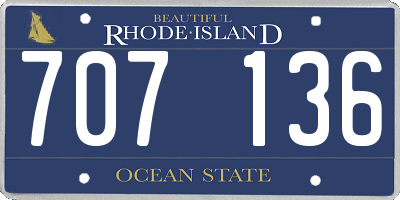RI license plate 707136