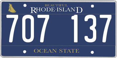 RI license plate 707137