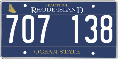 RI license plate 707138