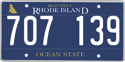 RI license plate 707139