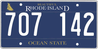 RI license plate 707142