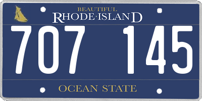 RI license plate 707145