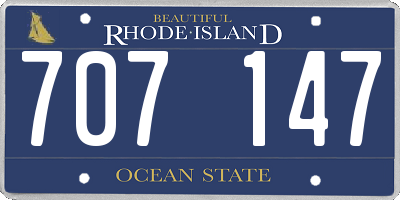 RI license plate 707147