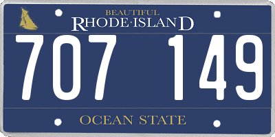 RI license plate 707149