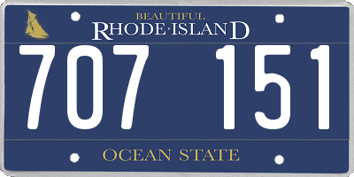 RI license plate 707151