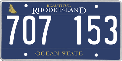 RI license plate 707153