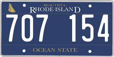 RI license plate 707154