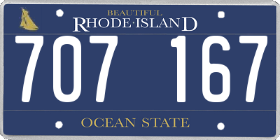 RI license plate 707167