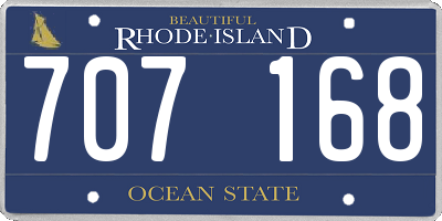 RI license plate 707168