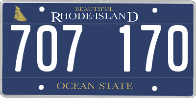 RI license plate 707170
