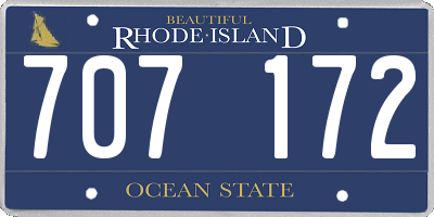 RI license plate 707172