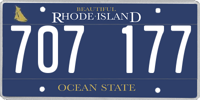 RI license plate 707177