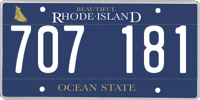RI license plate 707181